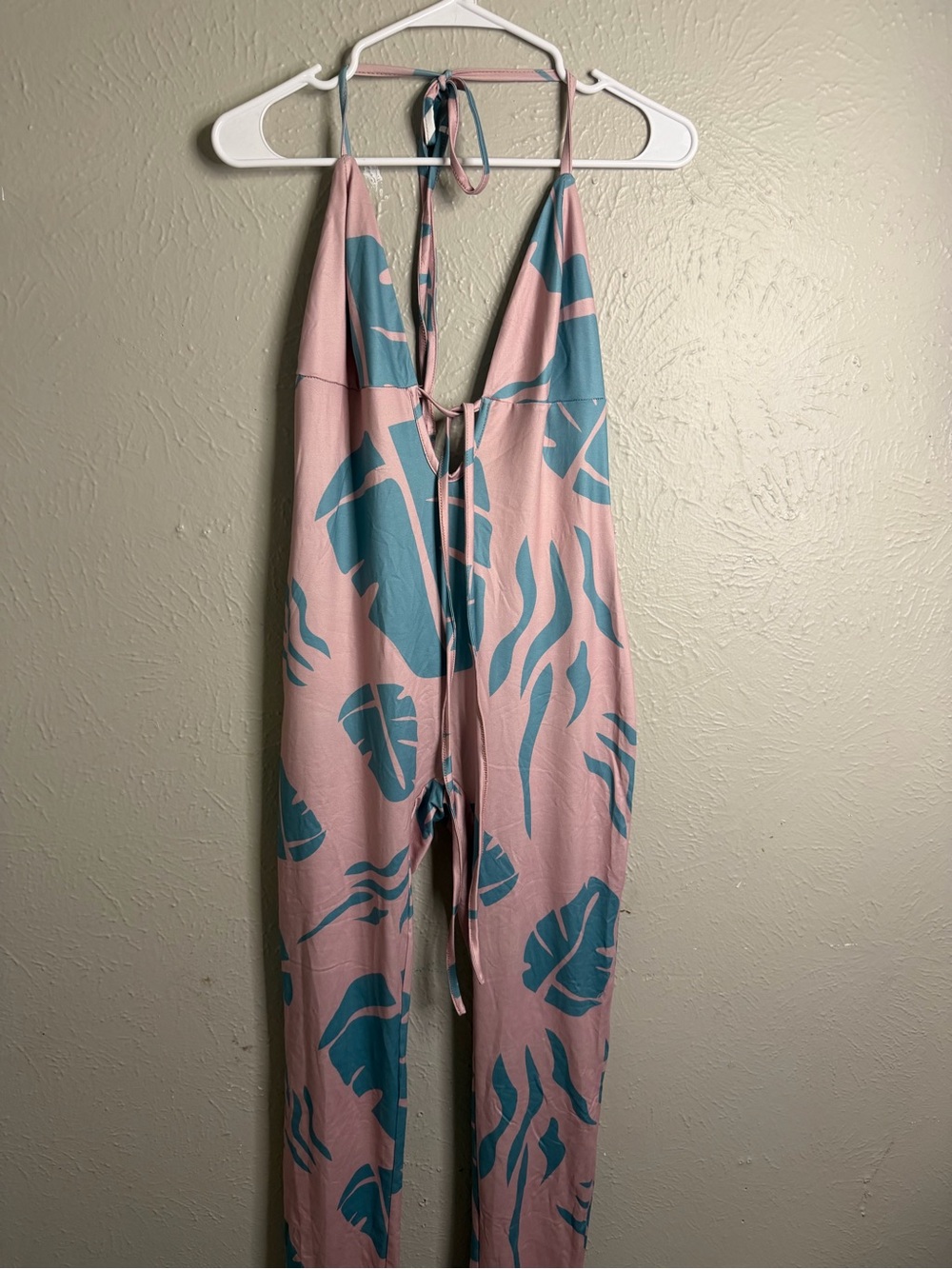 Pink & Teal Tropical Print Kids One-Piece Jumpsuit